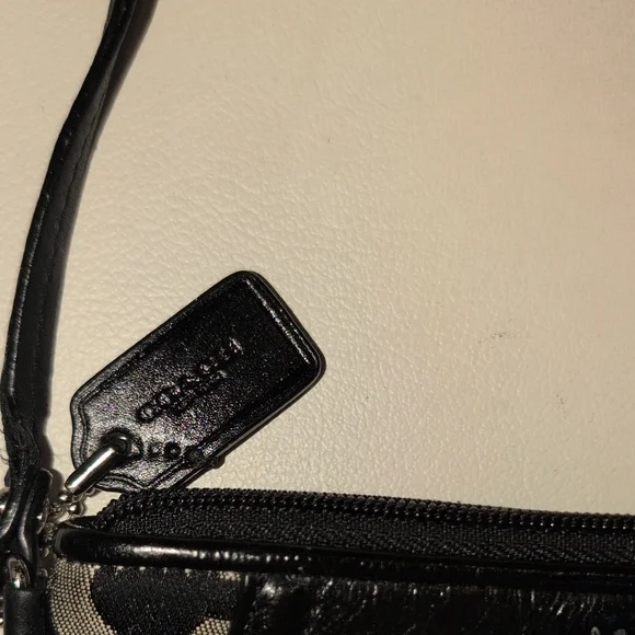 Coach Black And Silver Wristlet - Picture 3 of 9